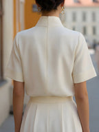 Minimalist Stand Collar Blouse