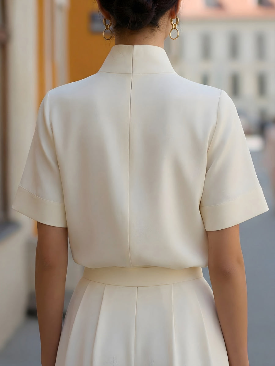 Minimalist Stand Collar Blouse
