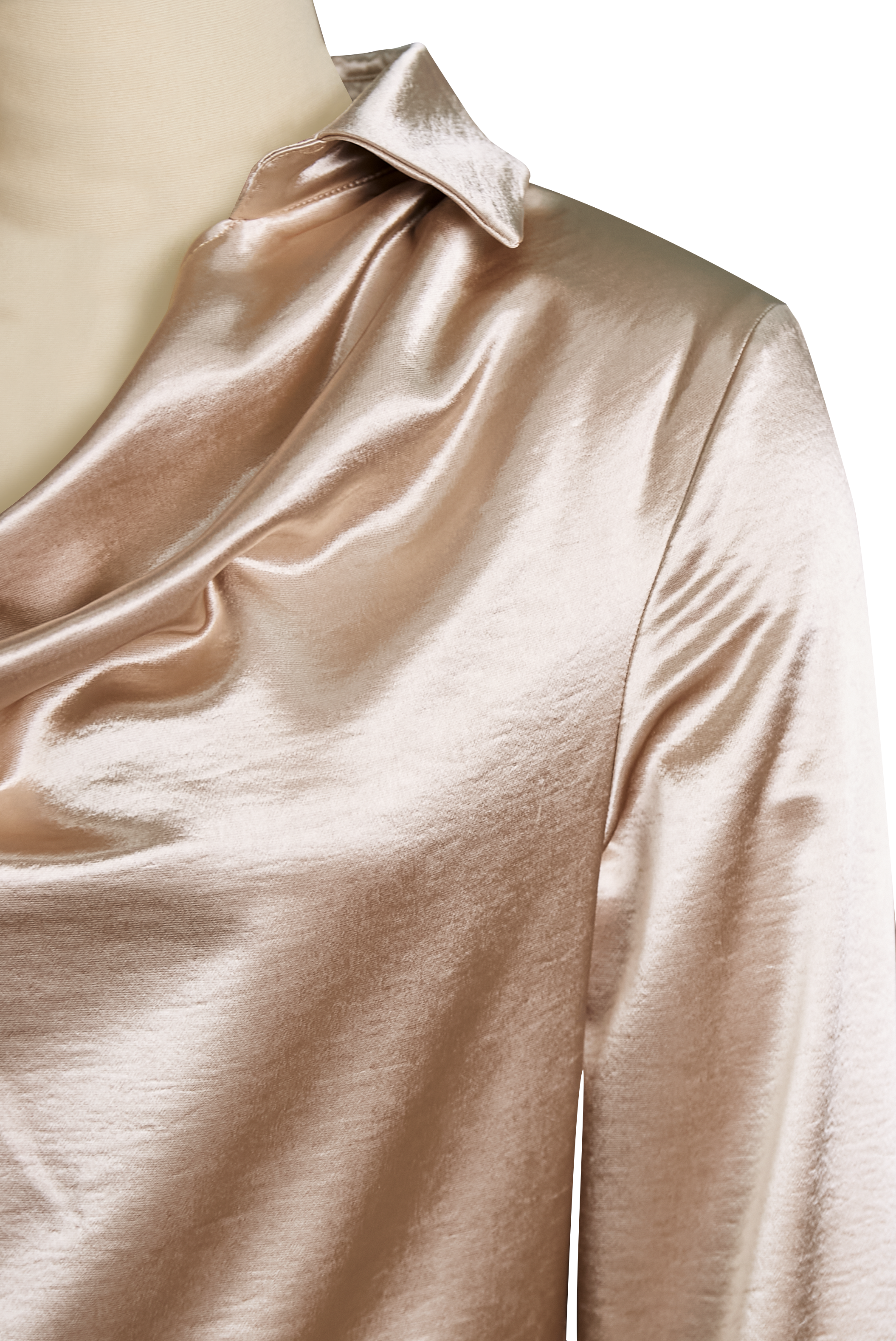 Women's Draped Neck Satin Blouse