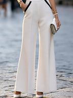 Contrast Trim Wide-Leg Jumpsuit