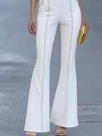 Gold Trim Flared Jumpsuit