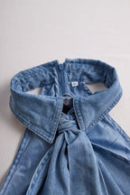 Women's Sleeveless Halter Tie Blouse