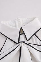 Contrast Trim Halter Blouse