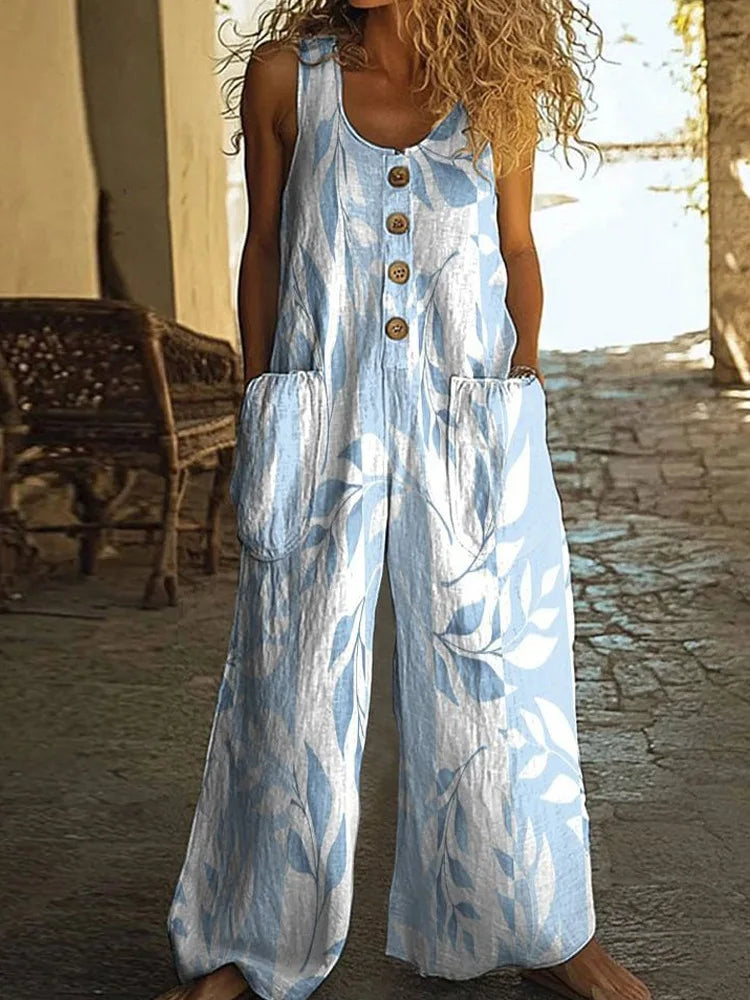 Boho Floral Wide-Leg Jumpsuit