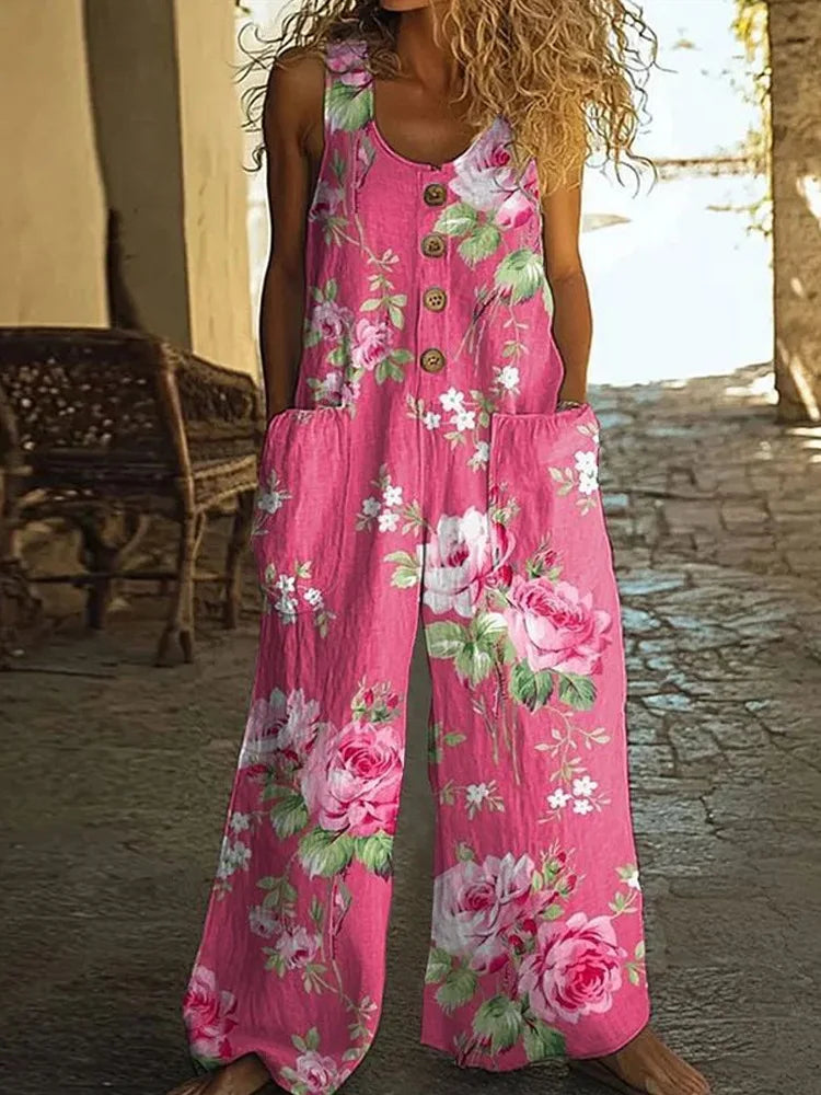 Boho Floral Wide-Leg Jumpsuit