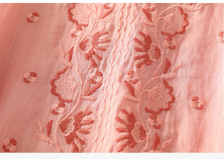 Women's V-Neck Embroidered Blouse