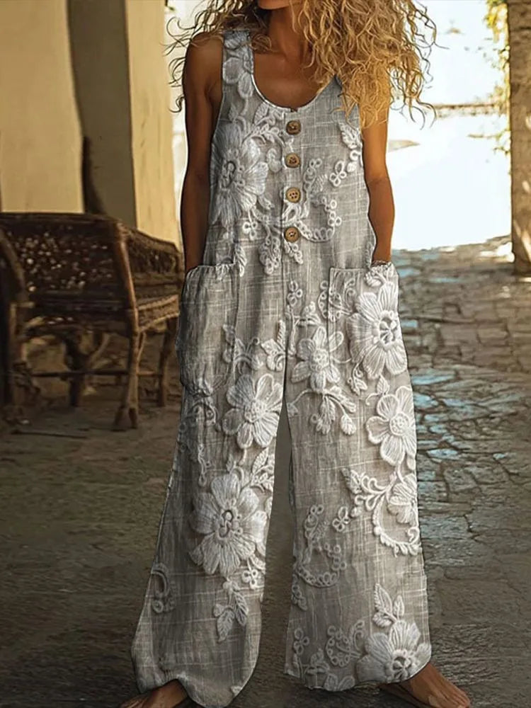 Boho Floral Wide-Leg Jumpsuit