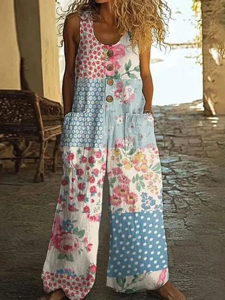 Boho Floral Wide-Leg Jumpsuit