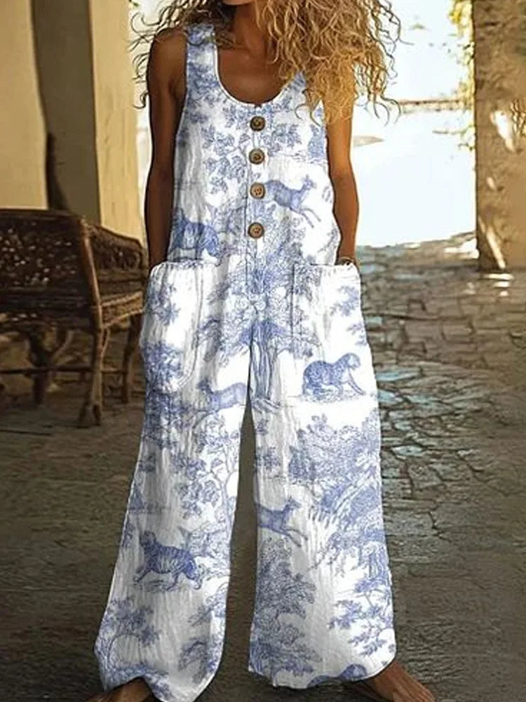 Boho Floral Wide-Leg Jumpsuit