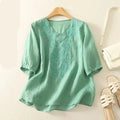 V-Neck Embroidered Blouse