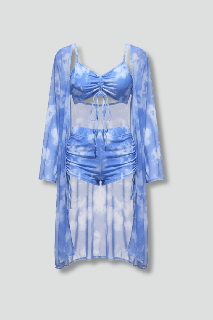 V-Neck Bikini Set with Cover-Up