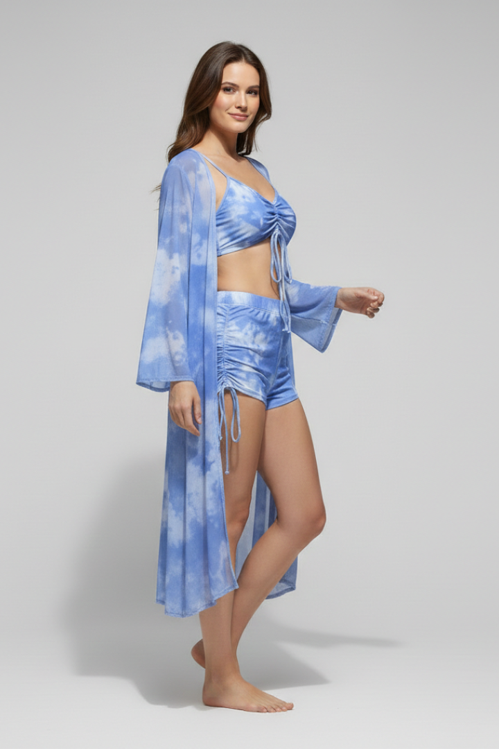 V-Neck Bikini Set with Cover-Up