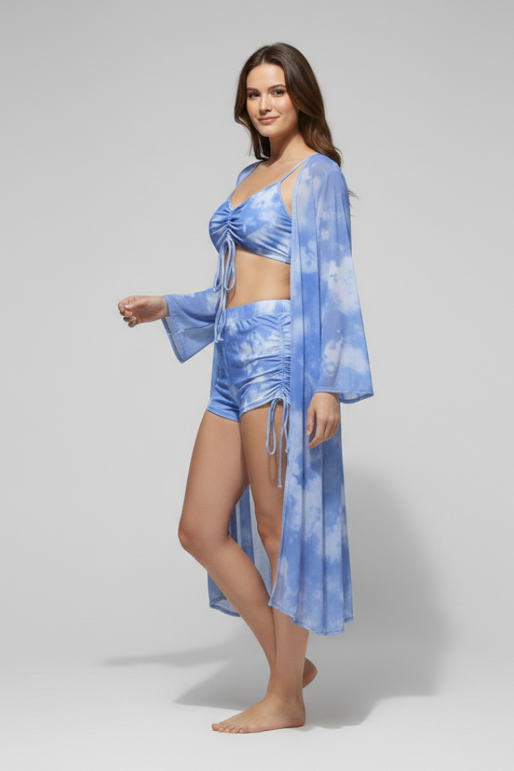 V-Neck Bikini Set with Cover-Up