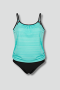 Printed Trim Tankini Swimsuit