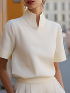 Minimalist Stand Collar Blouse