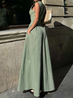 Sleeveless Zip-Front Jumpsuit